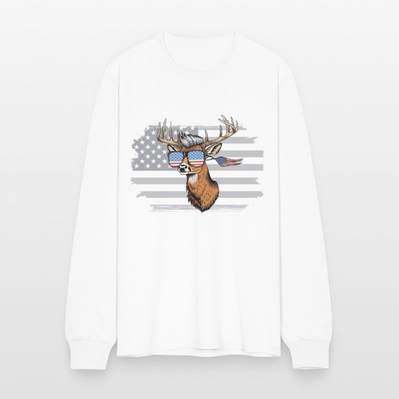 'Merica Deer with mullet American Flag Sunglasses