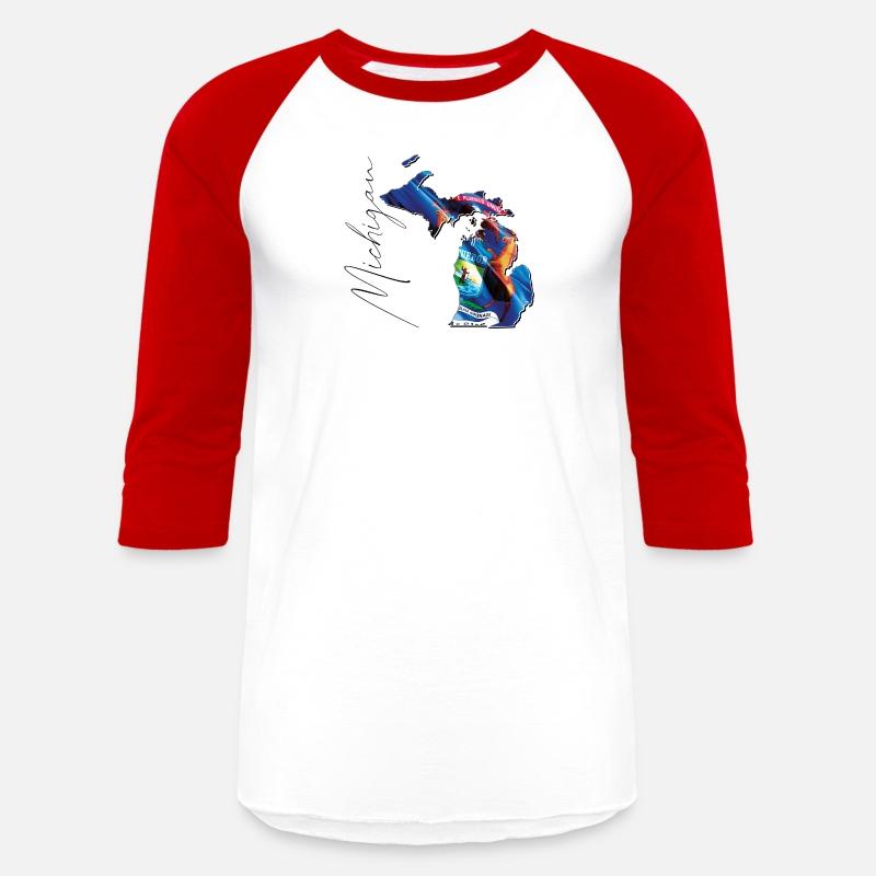 Michigan State Flag in Michigan State Map MI