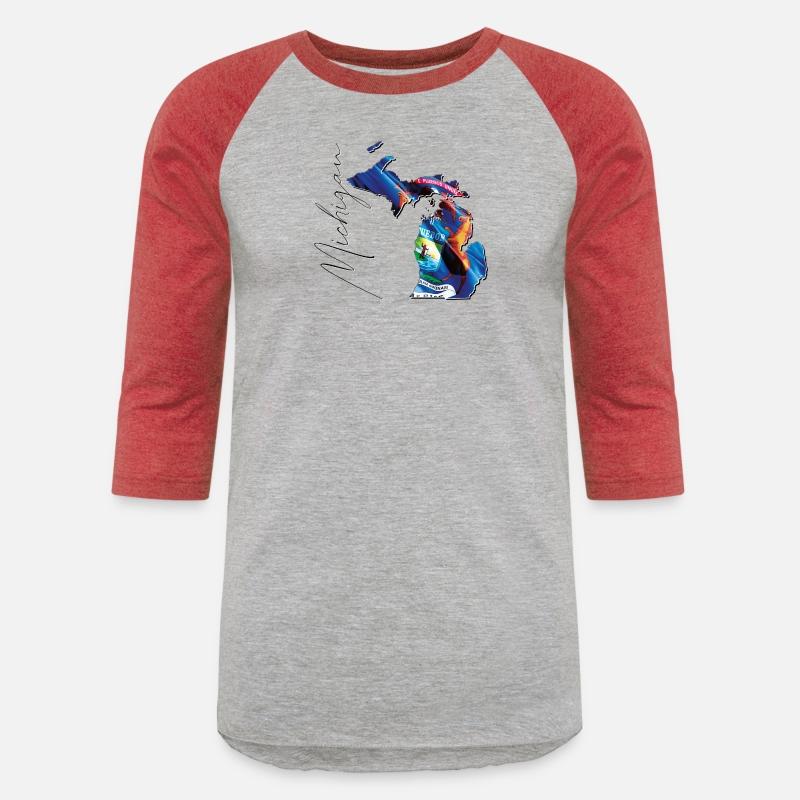 Michigan State Flag in Michigan State Map MI