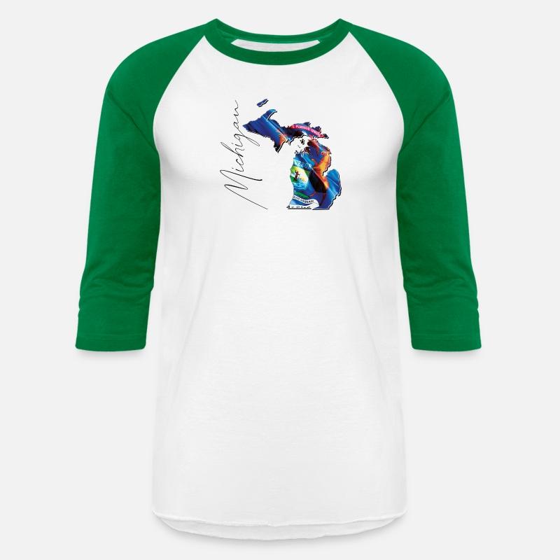 Michigan State Flag in Michigan State Map MI