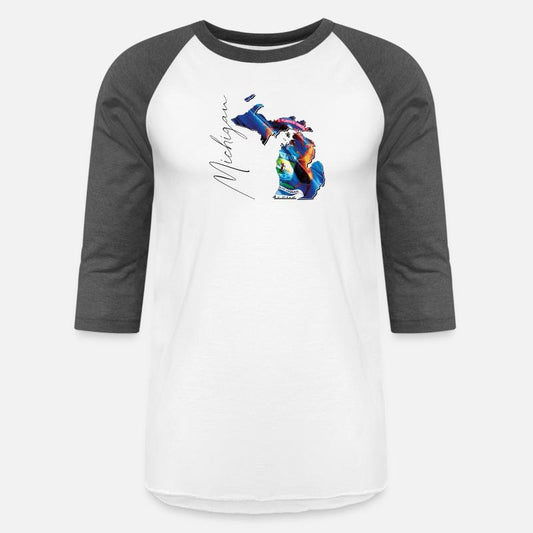 Michigan State Flag in Michigan State Map MI