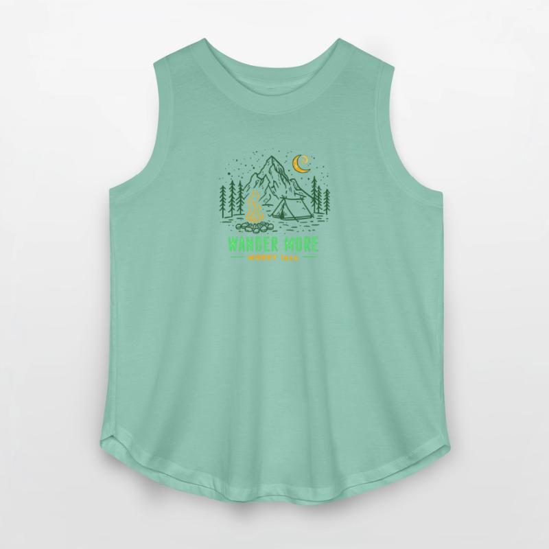 Minimalist Camping Scene Illustration With Hand