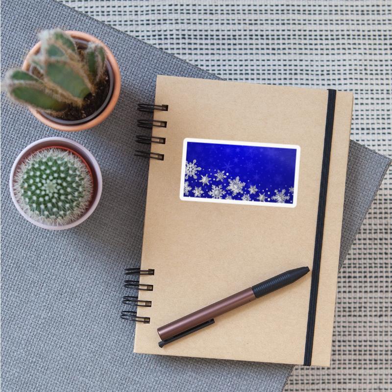 Modern Blue Snowflakes Pattern