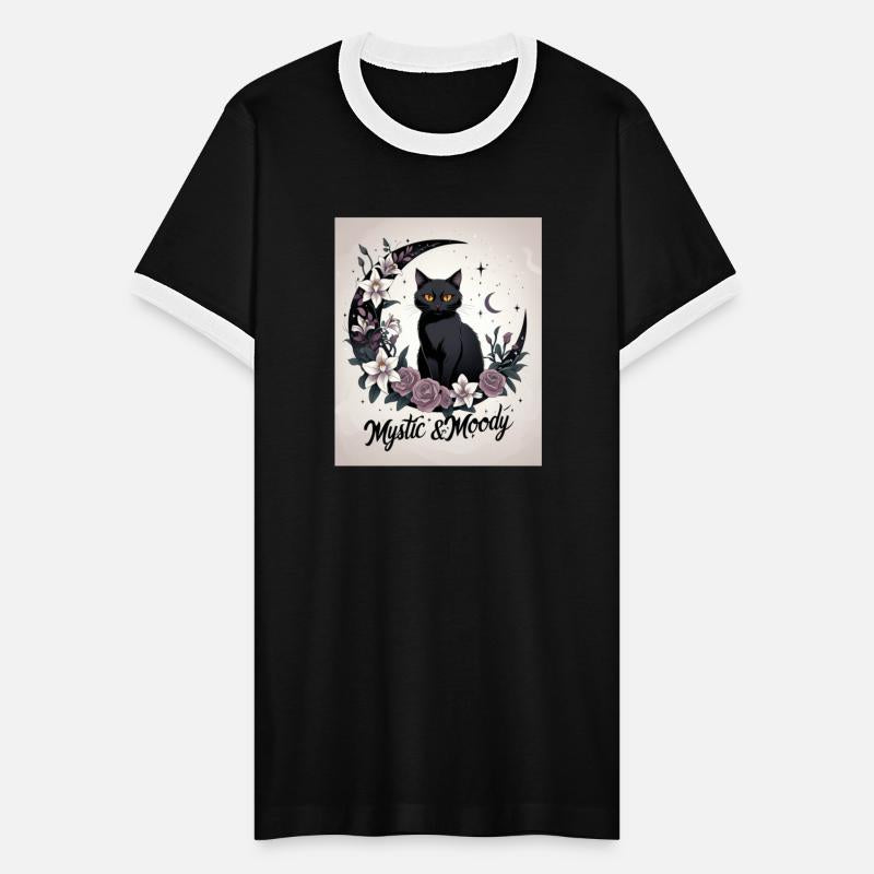 Mystic & Moody Cat in Floral Crescent Moon