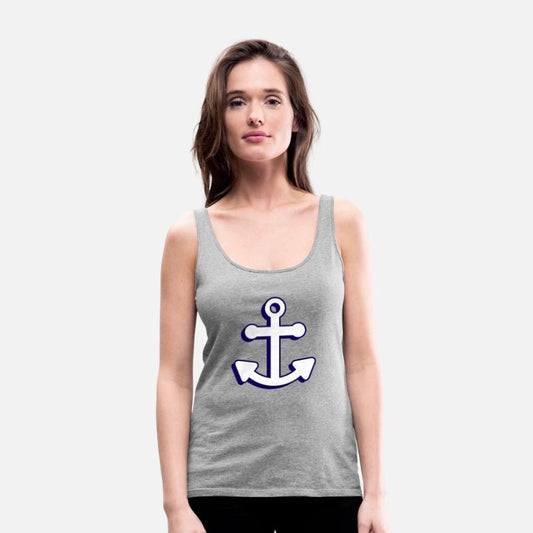 Nautical boat anchor in navy blue and white 3D
