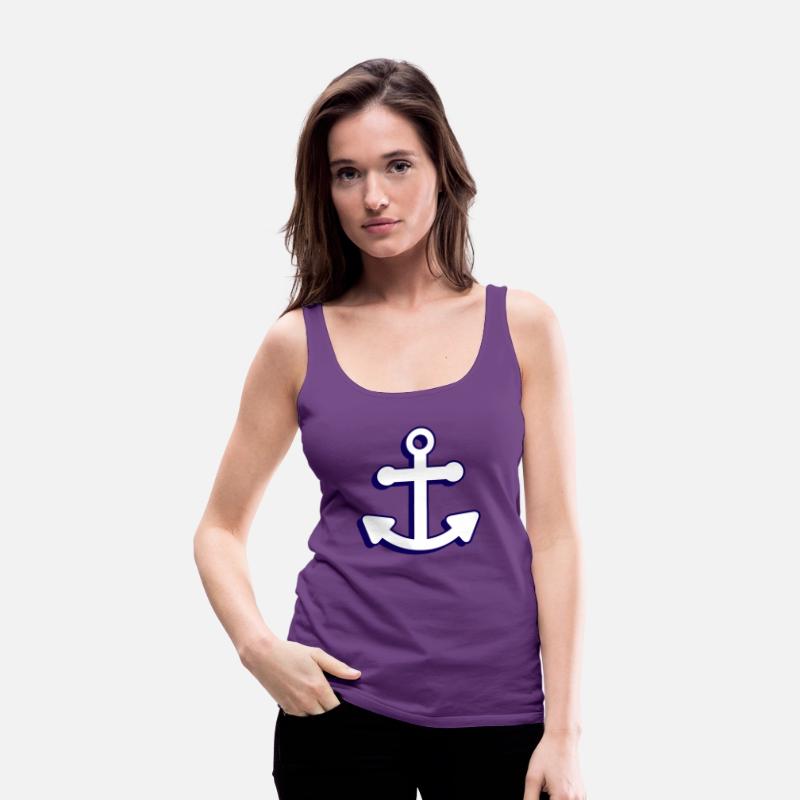 Nautical boat anchor in navy blue and white 3D