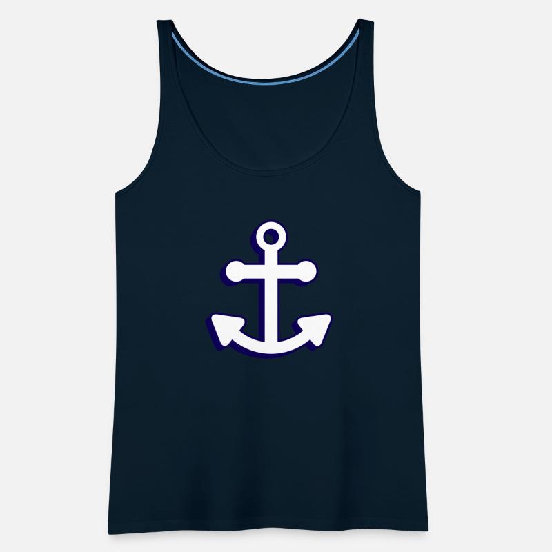Nautical boat anchor in navy blue and white 3D