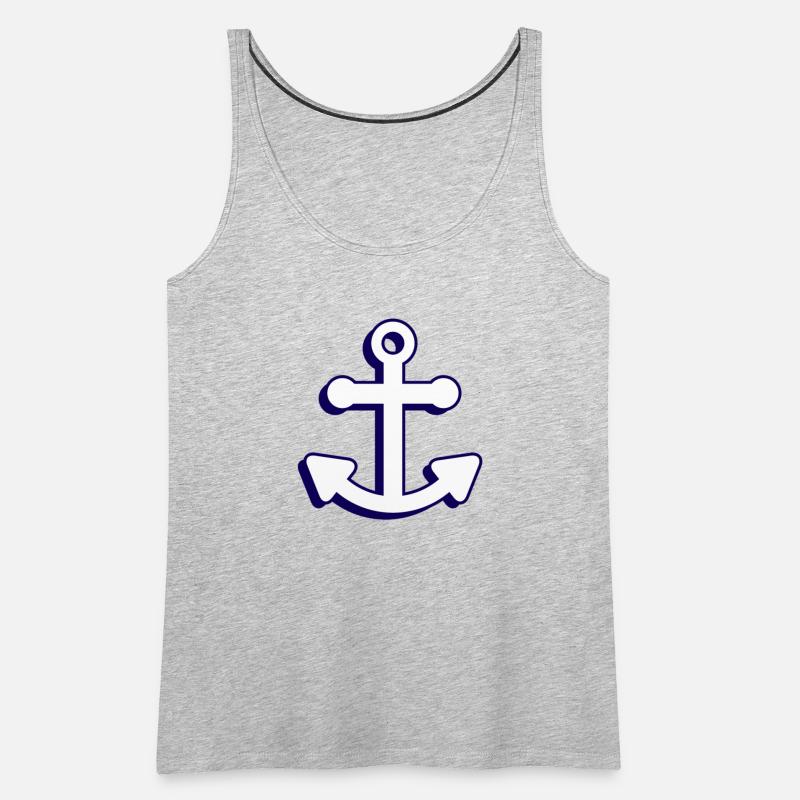 Nautical boat anchor in navy blue and white 3D