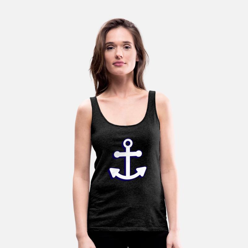 Nautical boat anchor in navy blue and white 3D