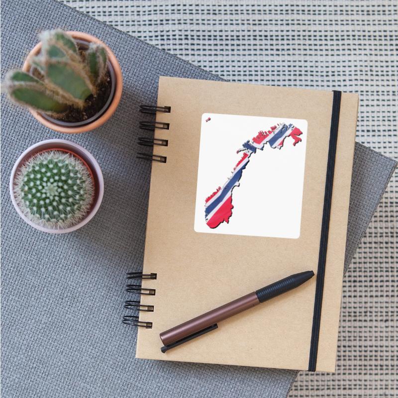 Norway Flag in Norway Map