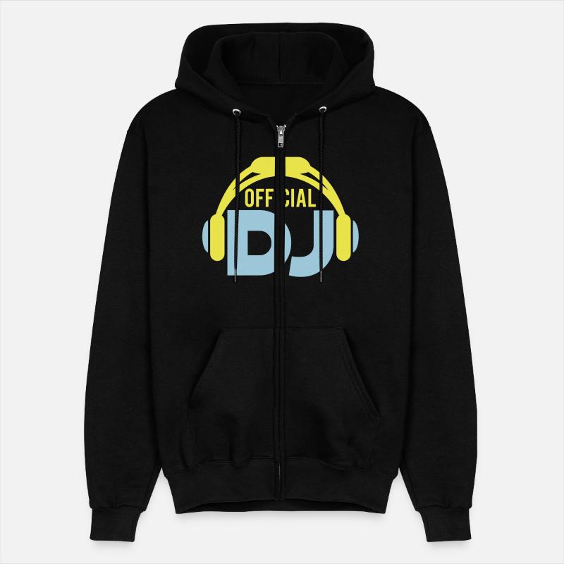 Official DJ headphones music party text lettering
