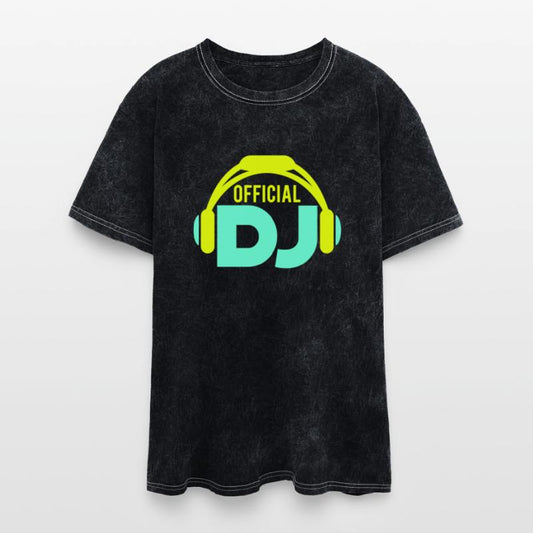 Official DJ headphones music party text lettering