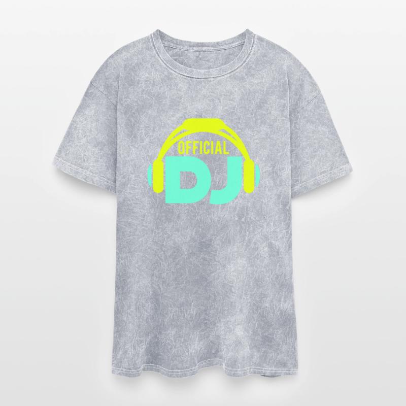 Official DJ headphones music party text lettering