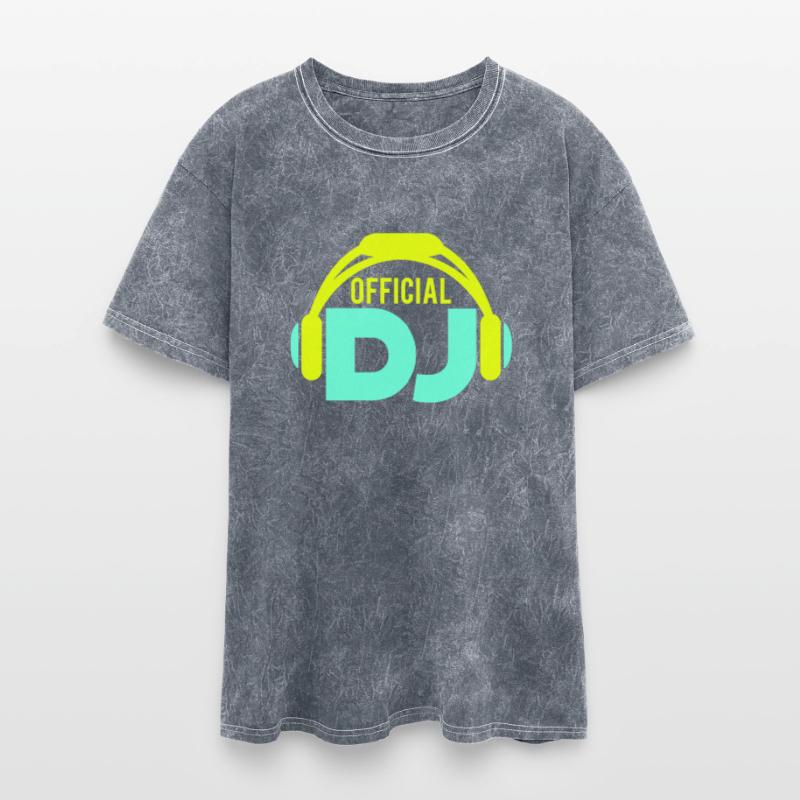 Official DJ headphones music party text lettering