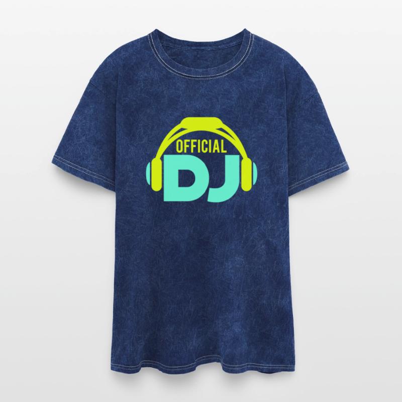 Official DJ headphones music party text lettering