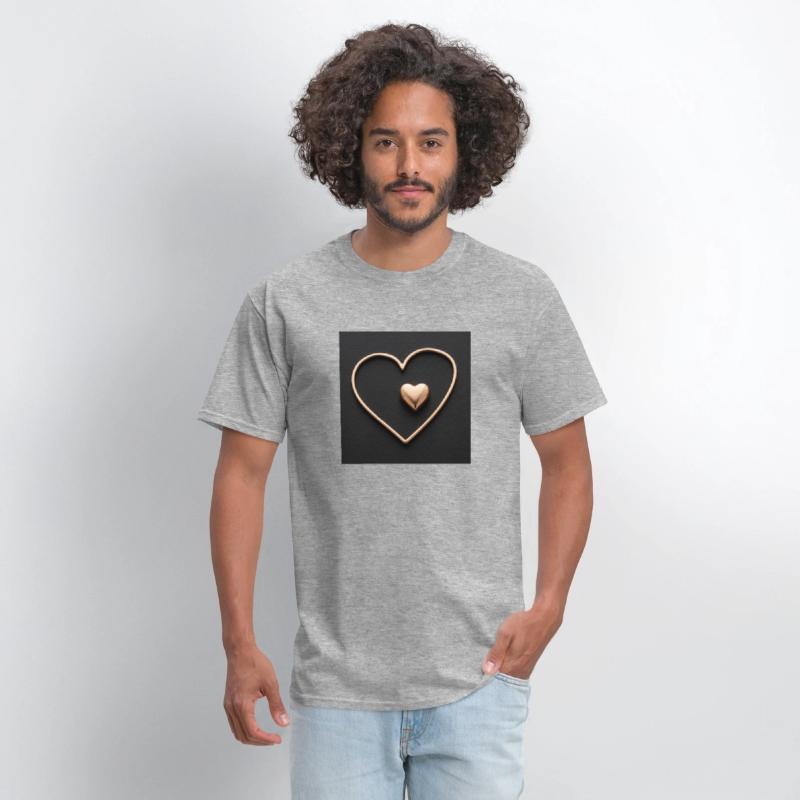 Outlined Heart Emblem T-Shirt Design