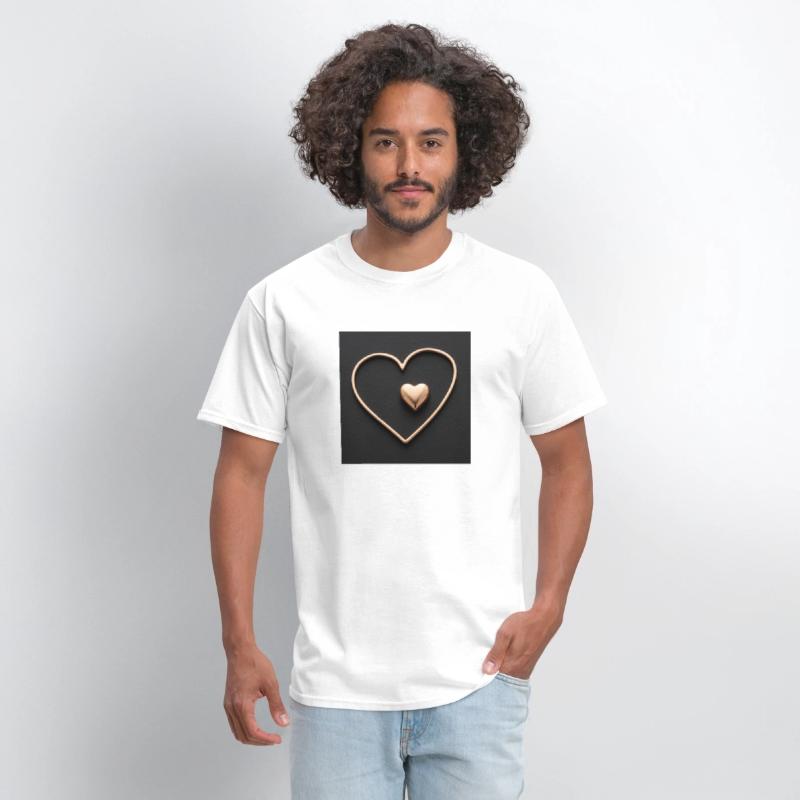 Outlined Heart Emblem T-Shirt Design