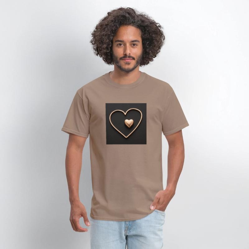 Outlined Heart Emblem T-Shirt Design
