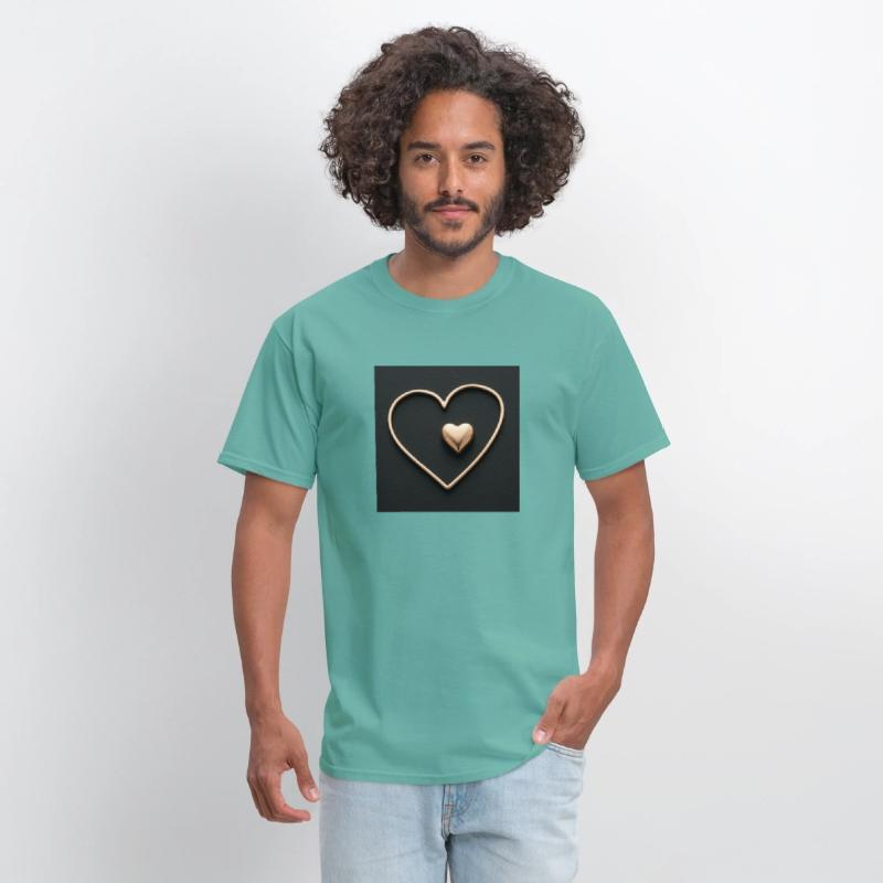Outlined Heart Emblem T-Shirt Design