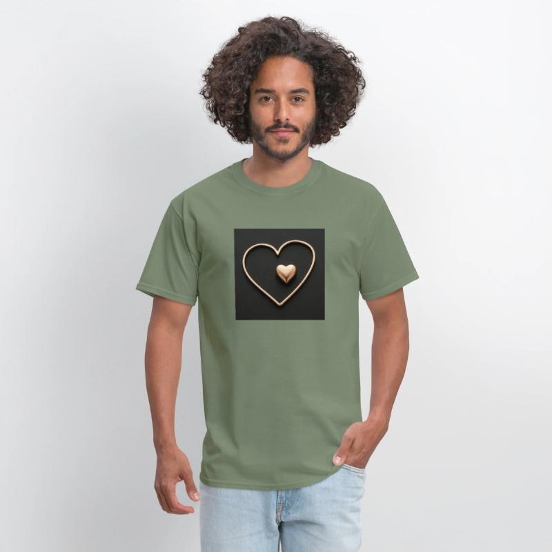 Outlined Heart Emblem T-Shirt Design