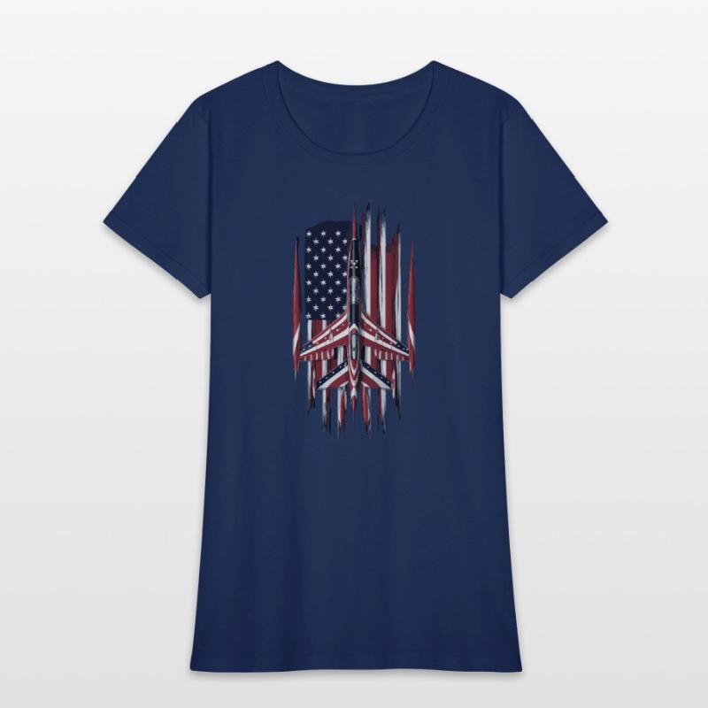 Patriotic Fighter Jet American Flag Art