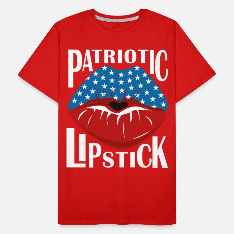 Patriotic Lipstick Funny US American Flag Lips Pat