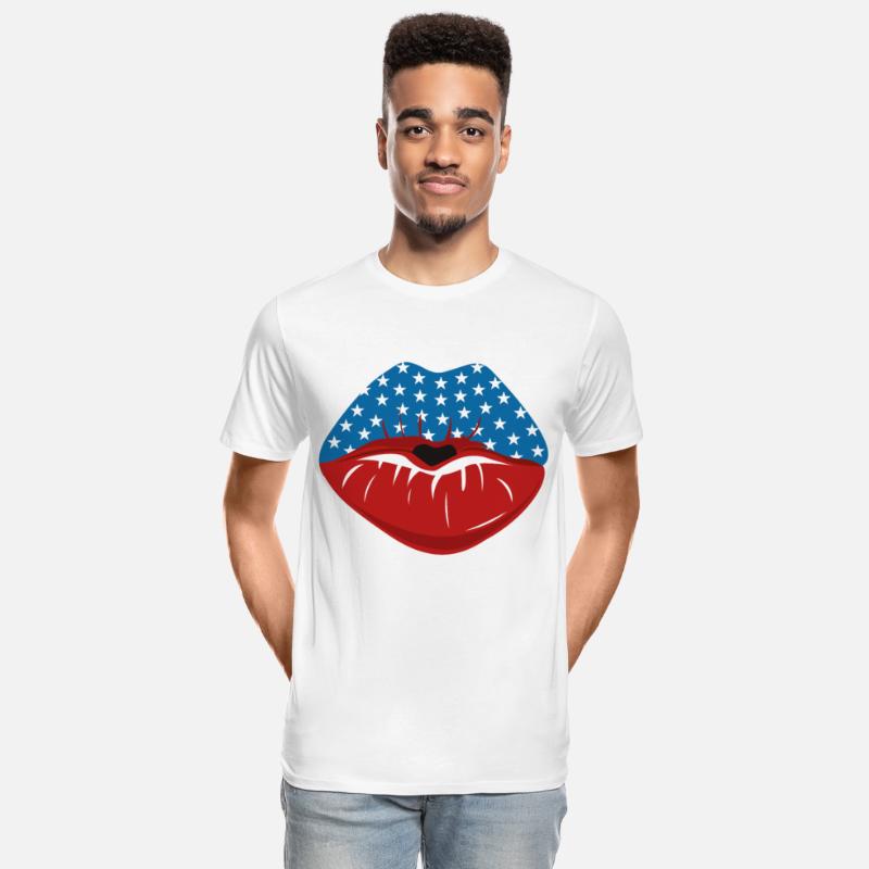 Patriotic Lipstick Funny US American Flag Lips Pat