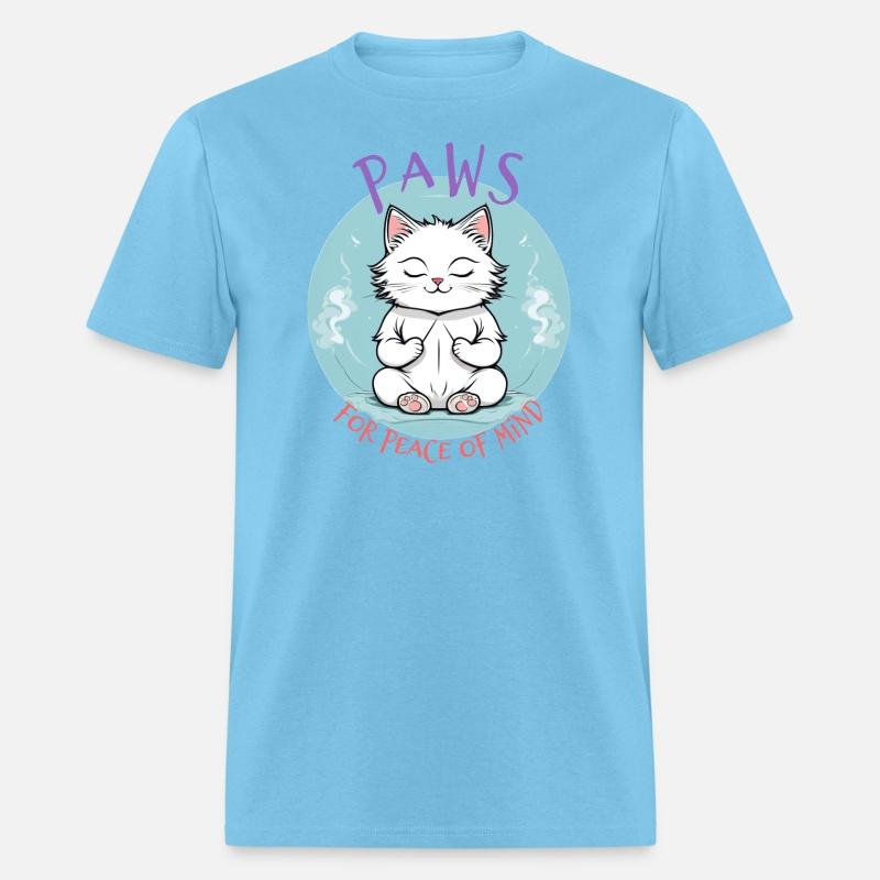 Paws For Peace Of Mind, White Cat Meditation