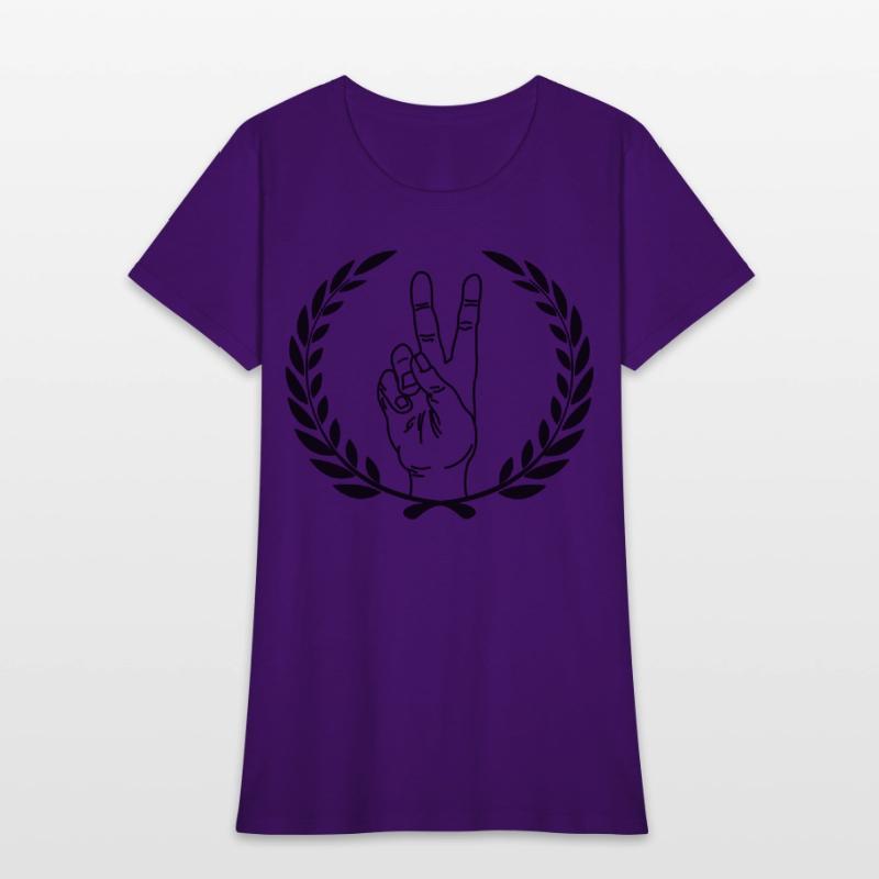 Peace sign in laurel wreath Hand gesture peace for