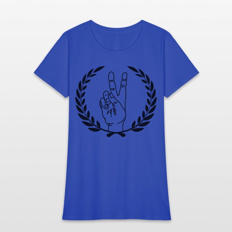 Peace sign in laurel wreath Hand gesture peace for