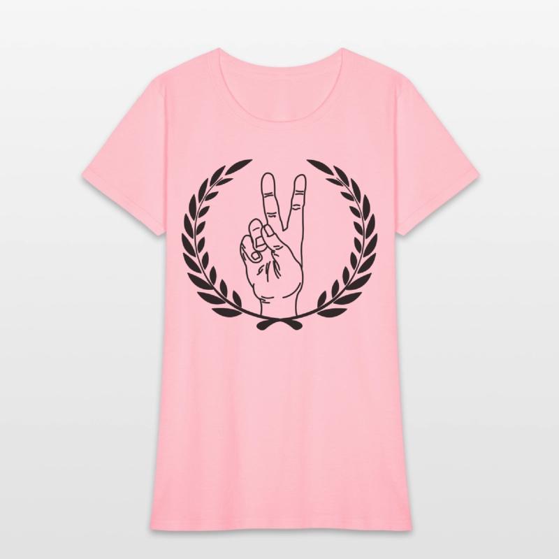 Peace sign in laurel wreath Hand gesture peace for