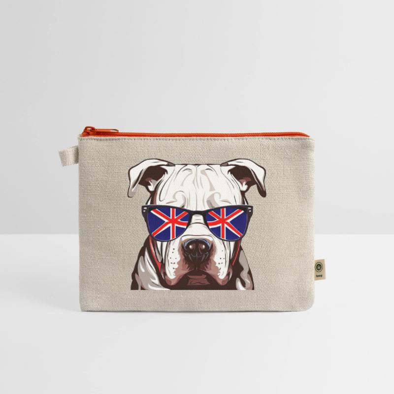 Pitbull Wearing Union Jack Sunglasses