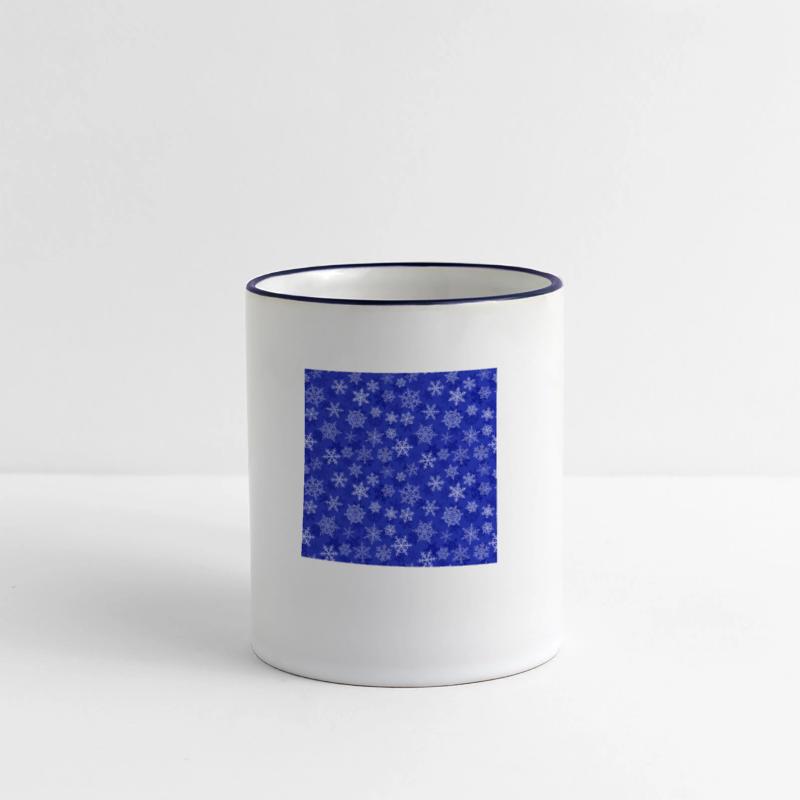 Pretty Navy Blue Snowflakes Pattern