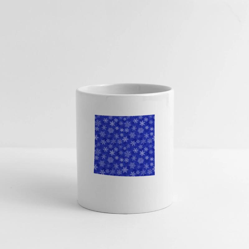 Pretty Navy Blue Snowflakes Pattern