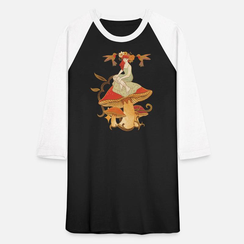 Pretty Woman With Mushroom and Flowers