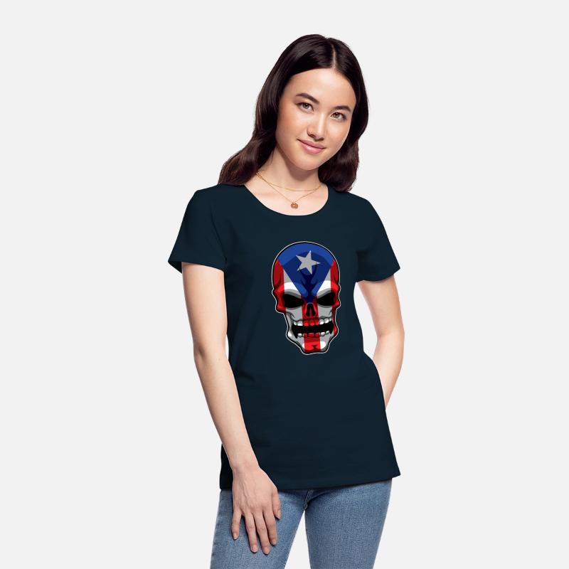 Puerto Rican Skull - Puerto Rico Pride Flag