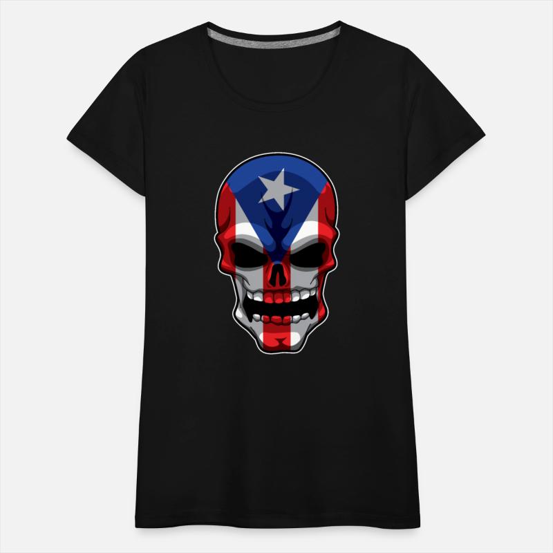 Puerto Rican Skull - Puerto Rico Pride Flag