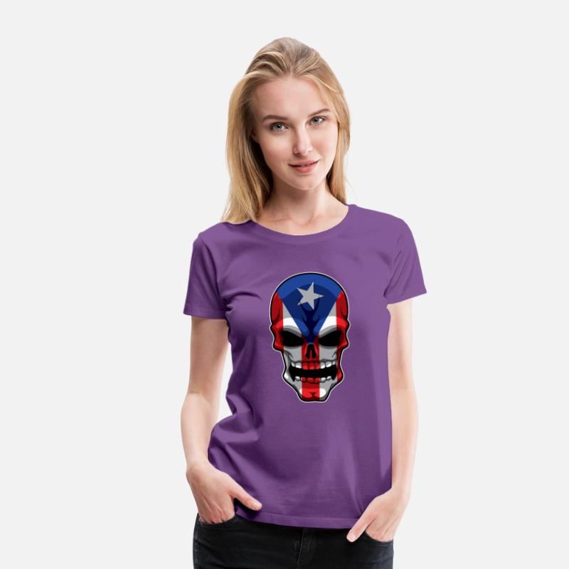 Puerto Rican Skull - Puerto Rico Pride Flag