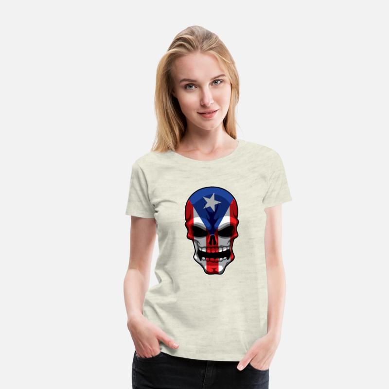 Puerto Rican Skull - Puerto Rico Pride Flag