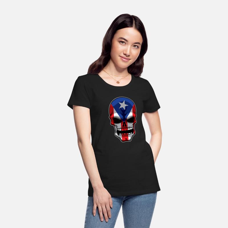 Puerto Rican Skull - Puerto Rico Pride Flag