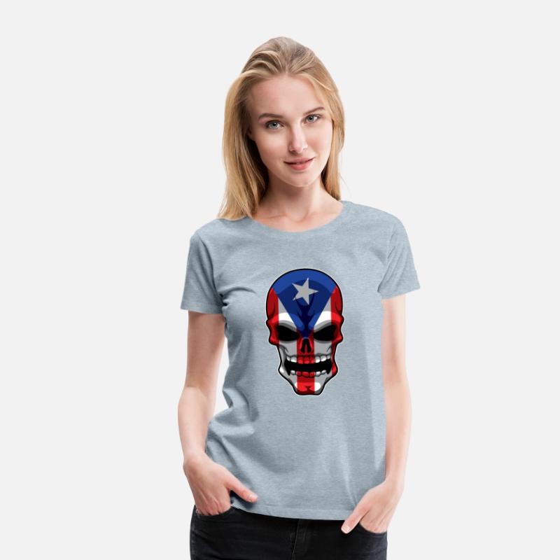 Puerto Rican Skull - Puerto Rico Pride Flag