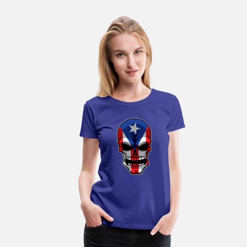 Puerto Rican Skull - Puerto Rico Pride Flag