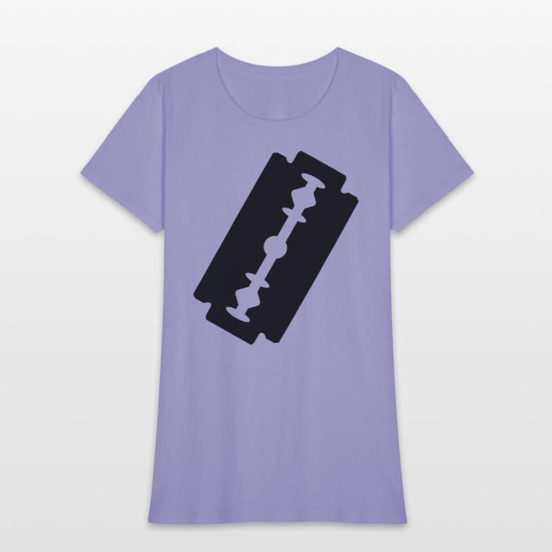 Razor blade logo. Transparent shadow image