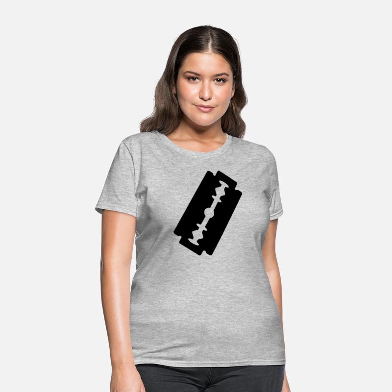 Razor blade logo. Transparent shadow image