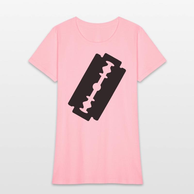 Razor blade logo. Transparent shadow image