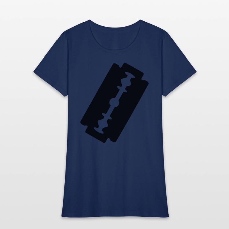 Razor blade logo. Transparent shadow image