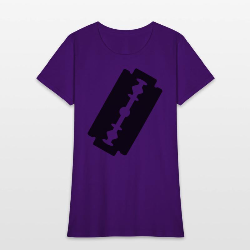 Razor blade logo. Transparent shadow image