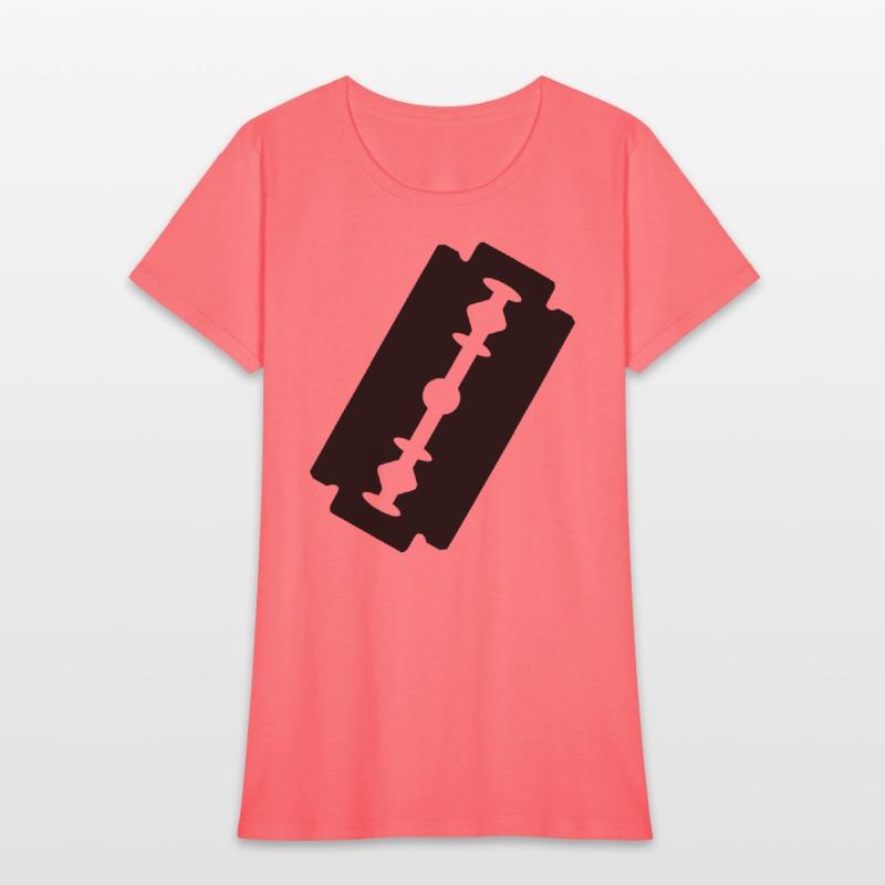 Razor blade logo. Transparent shadow image