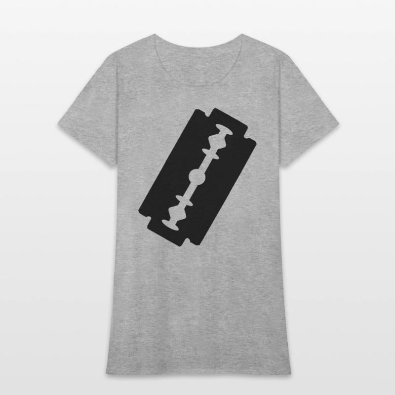 Razor blade logo. Transparent shadow image