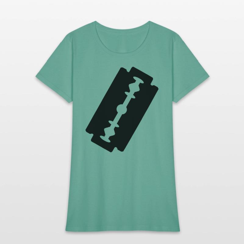 Razor blade logo. Transparent shadow image